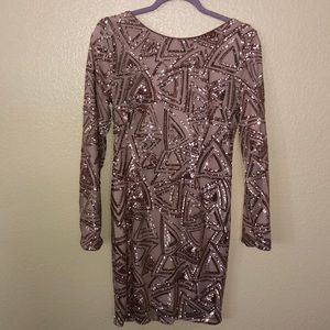 Long sleeve sequence mini dress